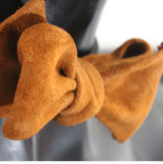EMJ Camel Leather Bow Tie