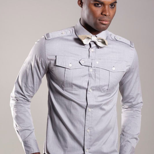 Arch White Leather Bow Tie