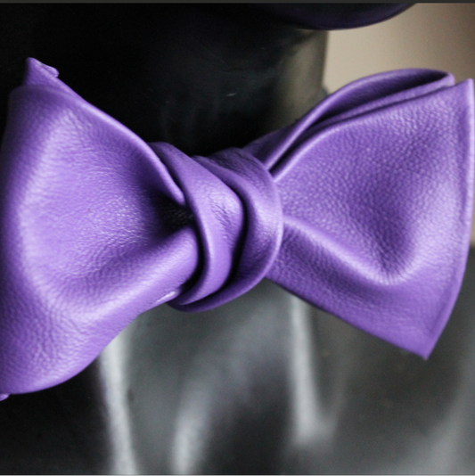 Purple Lambskin EMJ Bow Tie 